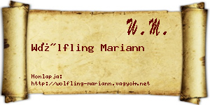 Wölfling Mariann névjegykártya