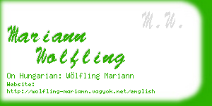 mariann wolfling business card